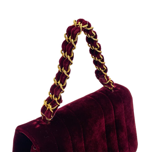 CHANEL VINTAGE MADEMOISELLE HAND BAG BORDEAUX VELOR 90301744 - PURPOSE