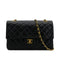 CHANEL VINTAGE CLASSIC FLAP MEDIUM CHAIN SHOULDER BAG BLACK LAMB SKIN 90301747 - PURPOSE