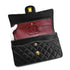 CHANEL VINTAGE CLASSIC FLAP MEDIUM CHAIN SHOULDER BAG BLACK LAMB SKIN 90301747 - PURPOSE