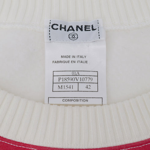 CHANEL MADEMOISELLE LONG SLEEVE SWEATSHIRT WHITE COTTON 42 01A RTW 90301749 - PURPOSE
