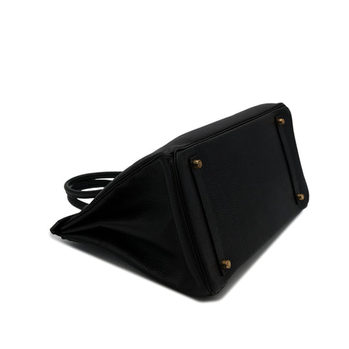 HERMES BIRKIN 35 BLACK VACHE LIEGEE HAND BAG □C GHW 90301844 - PURPOSE