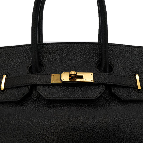 HERMES BIRKIN 35 BLACK VACHE LIEGEE HAND BAG □C GHW 90301844 - PURPOSE