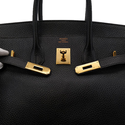 HERMES BIRKIN 35 BLACK VACHE LIEGEE HAND BAG □C GHW 90301844 - PURPOSE