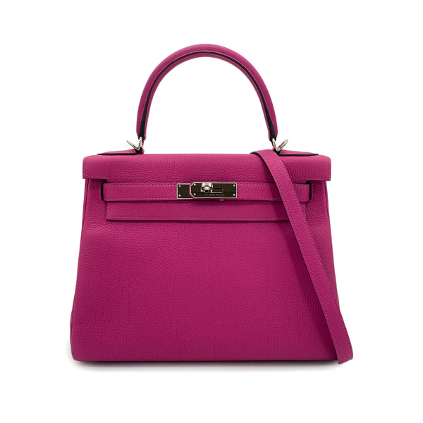 HERMES KELLY 28 RETOURNE ROSE PURPLE TOGO HAND SHOULDER BAG C SHW 90301847 - PURPOSE