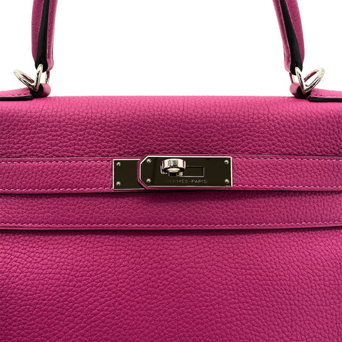 HERMES KELLY 28 RETOURNE ROSE PURPLE TOGO HAND SHOULDER BAG C SHW 90301847 - PURPOSE