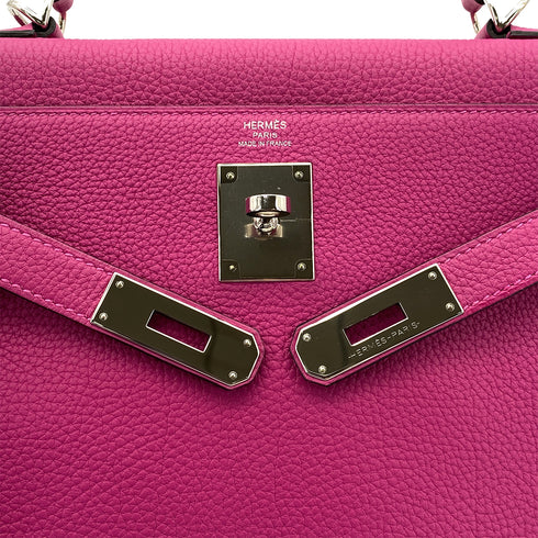 HERMES KELLY 28 RETOURNE ROSE PURPLE TOGO HAND SHOULDER BAG C SHW 90301847 - PURPOSE