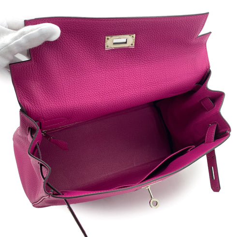 HERMES KELLY 28 RETOURNE ROSE PURPLE TOGO HAND SHOULDER BAG C SHW 90301847 - PURPOSE