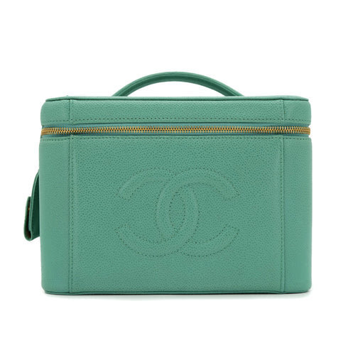 CHANEL VINTAGE VANITY HAND SHOULDER BAG GREEN CAVIAR SKIN 90301848 - PURPOSE