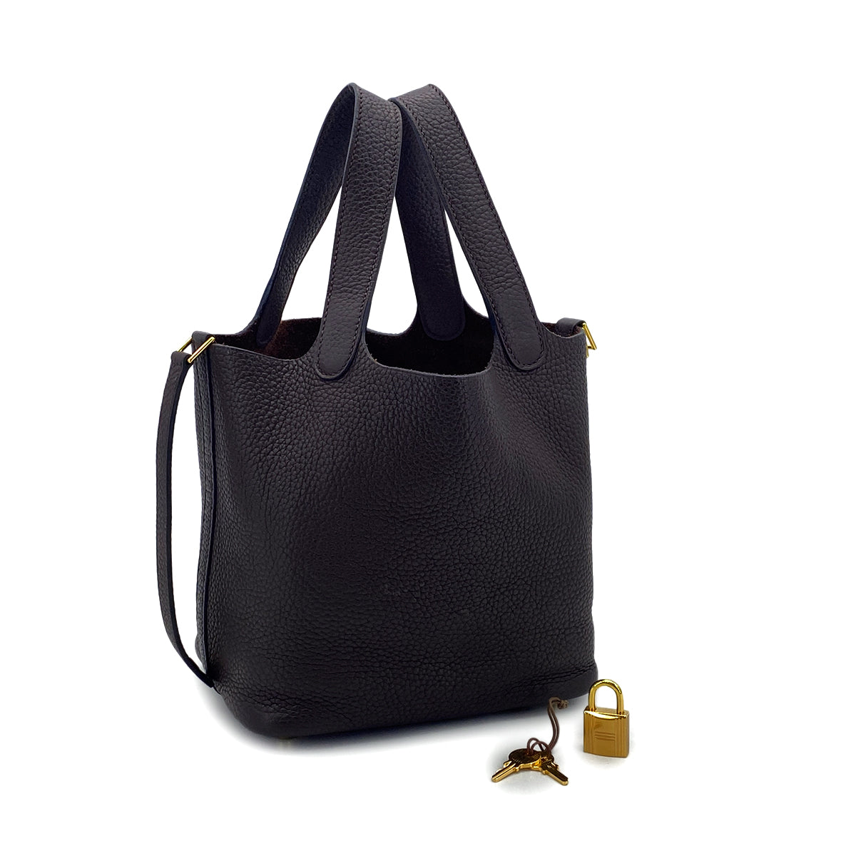 HERMES PICOTIN LOCK PM ROUGE SELLIER TAURILLON CLEMENCE HAND BAG Z GHW 90301849