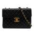 CHANEL VINTAGE JUMBO MATELASSE 30 CHAIN SHOULDER BAG BLACK LAMB SKIN 90302177 - PURPOSE