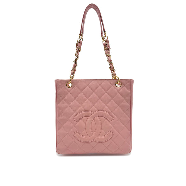 CHANEL VINTAGE PST CHAIN TOTE BAG PINK CAVIAR SKIN 90302179 - PURPOSE