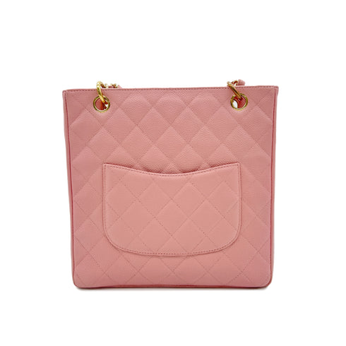CHANEL VINTAGE PST CHAIN TOTE BAG PINK CAVIAR SKIN 90302179 - PURPOSE