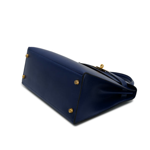HERMES KELLY 28 SELLIER BLUE ROY BOXCALF HAND SHOULDER BAG 〇Y GHW 90302180 - PURPOSE