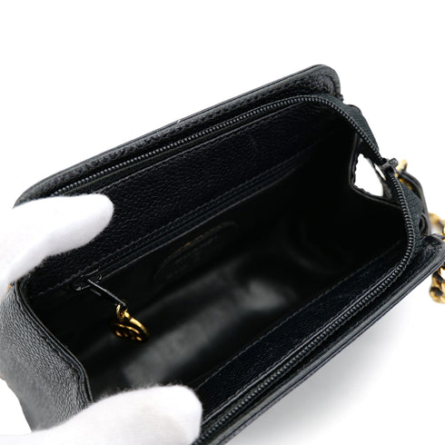CHANEL VINTAGE COCOMARK CHAIN SHOULDER BAG BLACK CAVIAR SKIN 90302181 - PURPOSE