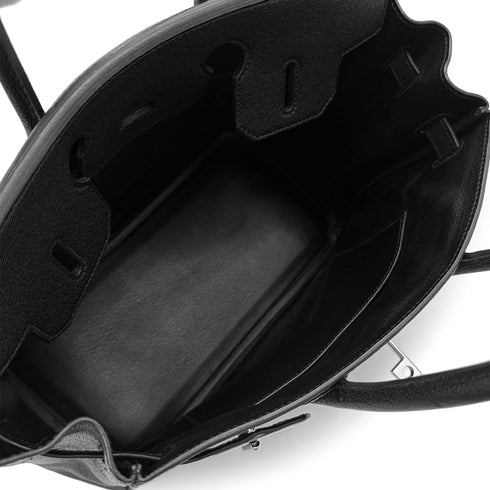 HERMES HAUT A COURROIES 28 BLACK CHEVRE COROMANDEL HAND BAG ▢L SHW 90302184 - PURPOSE