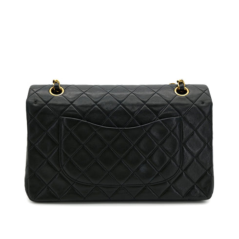 CHANEL VINTAGE CLASSIC FLAP MEDIUM CHAIN SHOULDER BAG BLACK LAMB SKIN 90302186 - PURPOSE