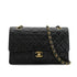 CHANEL VINTAGE CLASSIC FLAP MEDIUM CHAIN SHOULDER BAG BLACK LAMB SKIN 90302186 - PURPOSE