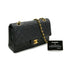 CHANEL VINTAGE CLASSIC FLAP MEDIUM CHAIN SHOULDER BAG BLACK LAMB SKIN 90302186 - PURPOSE