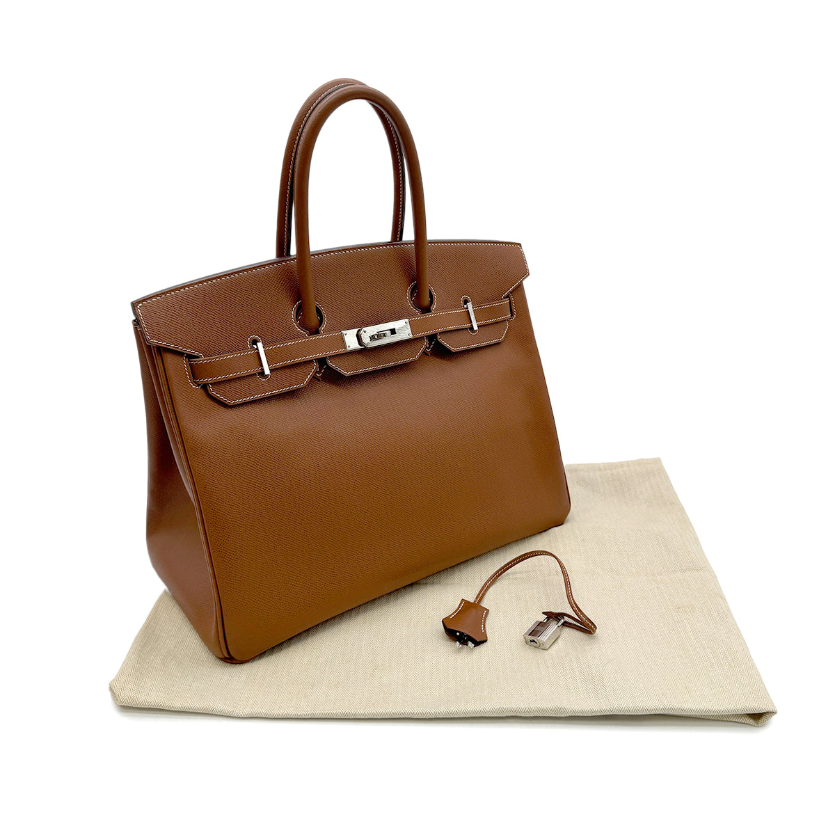 HERMES BIRKIN 35 GOLD VEAU EPSON HAND BAG □L SHW 90302187