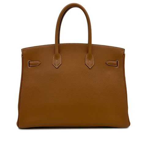 HERMES BIRKIN 35 GOLD TOGO HAND BAG □G GHW 90302188 - PURPOSE