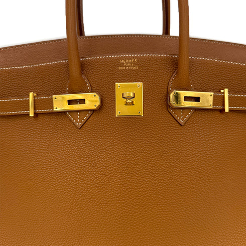 HERMES BIRKIN 35 GOLD TOGO HAND BAG □G GHW 90302188 - PURPOSE