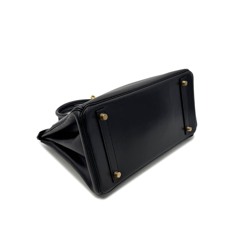 HERMES BIRKIN 30 BLACK BOXCALF HAND BAG □C GHW 90302189 - PURPOSE
