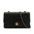 CHANEL VINTAGE CLASSIC FLAP MEDIUM CHAIN SHOULDER BAG BLACK LAMB SKIN 90302190 - PURPOSE