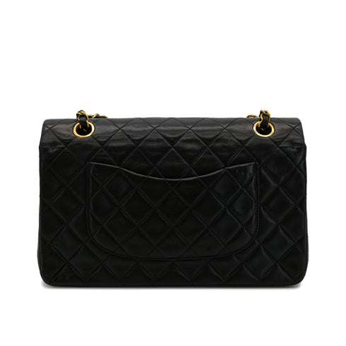 CHANEL VINTAGE CLASSIC FLAP MEDIUM CHAIN SHOULDER BAG BLACK LAMB SKIN 90302190 - PURPOSE