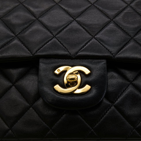 CHANEL VINTAGE CLASSIC FLAP MEDIUM CHAIN SHOULDER BAG BLACK LAMB SKIN 90302190 - PURPOSE