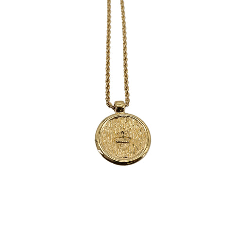CHRISTIAN DIOR NECKLACE LOGO RHINESTONE GOLD ACCESSORY 90302192 - PURPOSE