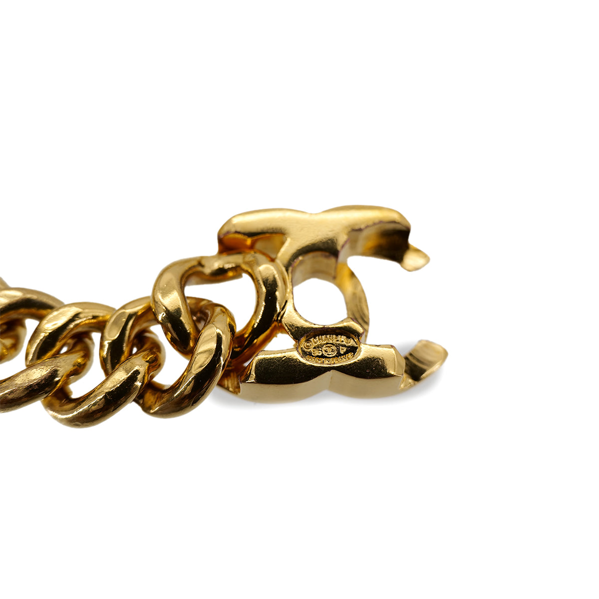 CHANEL VINTAGE NECKLACE CHOKER TURN LOCK GOLD ACCESSORY 96P 90302193