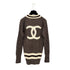 CHANEL VINTAGE COCOMARK KNIT TOPS BROWN CACHEMIRE 40 96A RTW 90302195 - PURPOSE