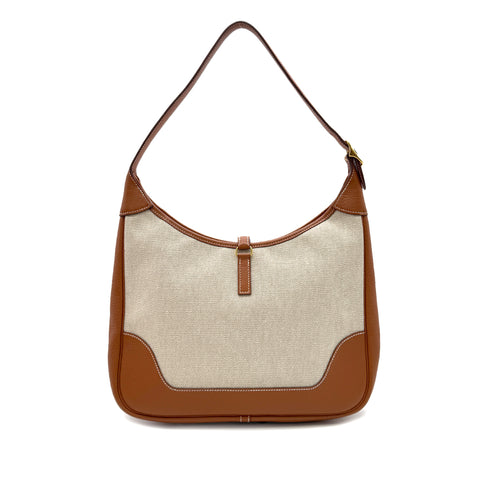 HERMES TRIM 31 FAUVE TOGO TOILE H SHOULDER BAG □F GHW 90302332 - PURPOSE
