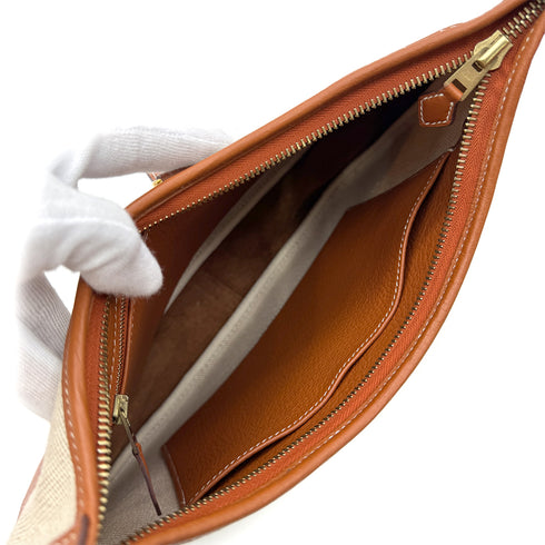 HERMES TRIM 31 FAUVE TOGO TOILE H SHOULDER BAG □F GHW 90302332 - PURPOSE