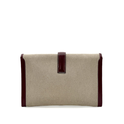 HERMES JIGE PM ROUGE H BOXCALF TOILE H CLUTCH BAG 〇K 90302333 - PURPOSE