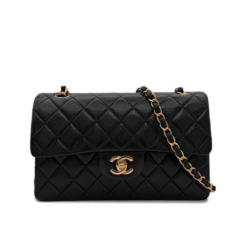 CHANEL VINTAGE CLASSIC FLAP SMALL CHAIN SHOULDER BAG BLACK LAMB SKIN 90302335 - PURPOSE