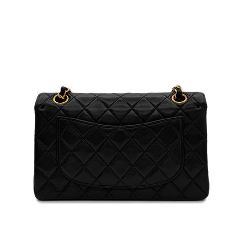 CHANEL VINTAGE CLASSIC FLAP SMALL CHAIN SHOULDER BAG BLACK LAMB SKIN 90302335 - PURPOSE