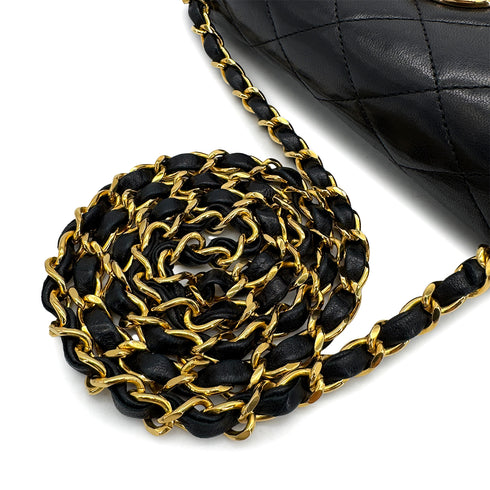 CHANEL VINTAGE MATELASSE BIG COCO CHAIN SHOULDER BAG BLACK LAMB SKIN 90302338 - PURPOSE