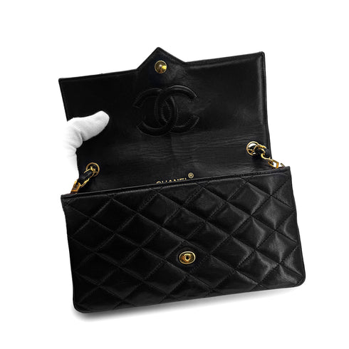 CHANEL VINTAGE MATELASSE BIG COCO CHAIN SHOULDER BAG BLACK LAMB SKIN 90302338 - PURPOSE