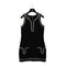 CHANEL SPORTS LINE COCO BUTTON SLEEVELESS DRESS BLACK WHITE WOOL 38 07A RTW 90302397 - PURPOSE