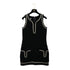 CHANEL SPORTS LINE COCO BUTTON SLEEVELESS DRESS BLACK WHITE WOOL 38 07A RTW 90302397 - PURPOSE