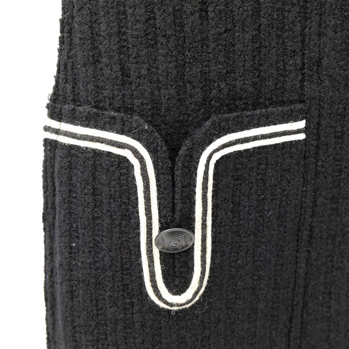 CHANEL SPORTS LINE COCO BUTTON SLEEVELESS DRESS BLACK WHITE WOOL 38 07A RTW 90302397 - PURPOSE