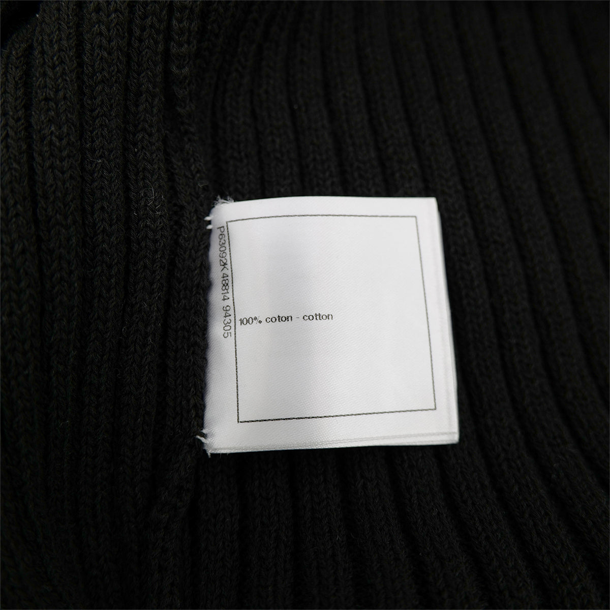 CHANEL COCO BUTTON LONG KNIT COAT BLACK COTTON 48 P63 RTW 90302398