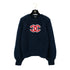 CHANEL COCOMARK TEDDY KNIT TOPS NAVY WOOL 42 P62 RTW 90302399 - PURPOSE