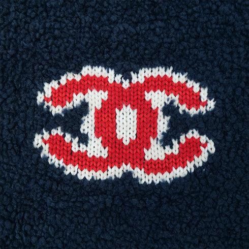 CHANEL COCOMARK TEDDY KNIT TOPS NAVY WOOL 42 P62 RTW 90302399 - PURPOSE