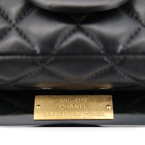CHANEL 2014 COLLECTION PRIVEE FRAMED MINI MATELLASSE CHAIN SHOULDER BAG BLACK LAMB SKIN PLASTIC 90302568 - PURPOSE