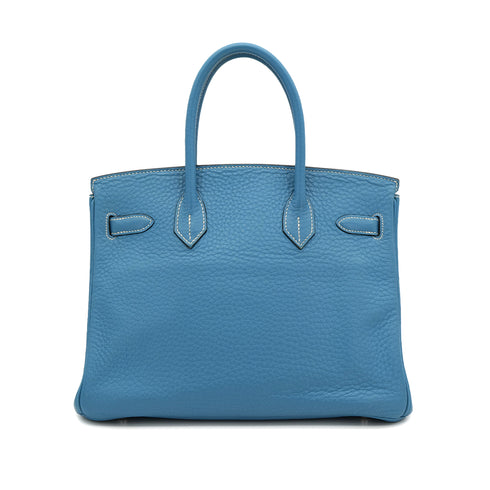HERMES BIRKIN 30 BLUE JEAN TAURILLON CLEMENCE HAND BAG ▢K SHW 90302641 - PURPOSE