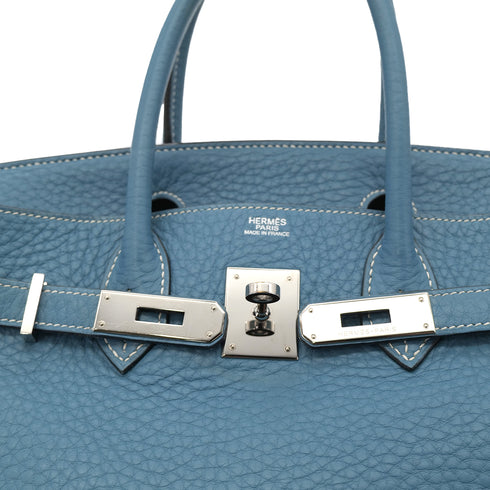 HERMES BIRKIN 30 BLUE JEAN TAURILLON CLEMENCE HAND BAG ▢K SHW 90302641 - PURPOSE
