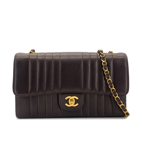 CHANEL VINTAGE MADEMOISELLE CHAIN SHOULDER BAG BROWN LAMB SKIN 90302645 - PURPOSE