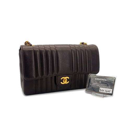 CHANEL VINTAGE MADEMOISELLE CHAIN SHOULDER BAG BROWN LAMB SKIN 90302645 - PURPOSE
